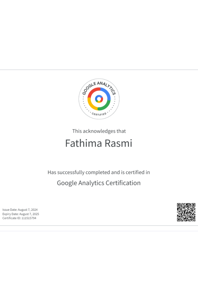 Google Analytics certification SEO Specialist Thrissur